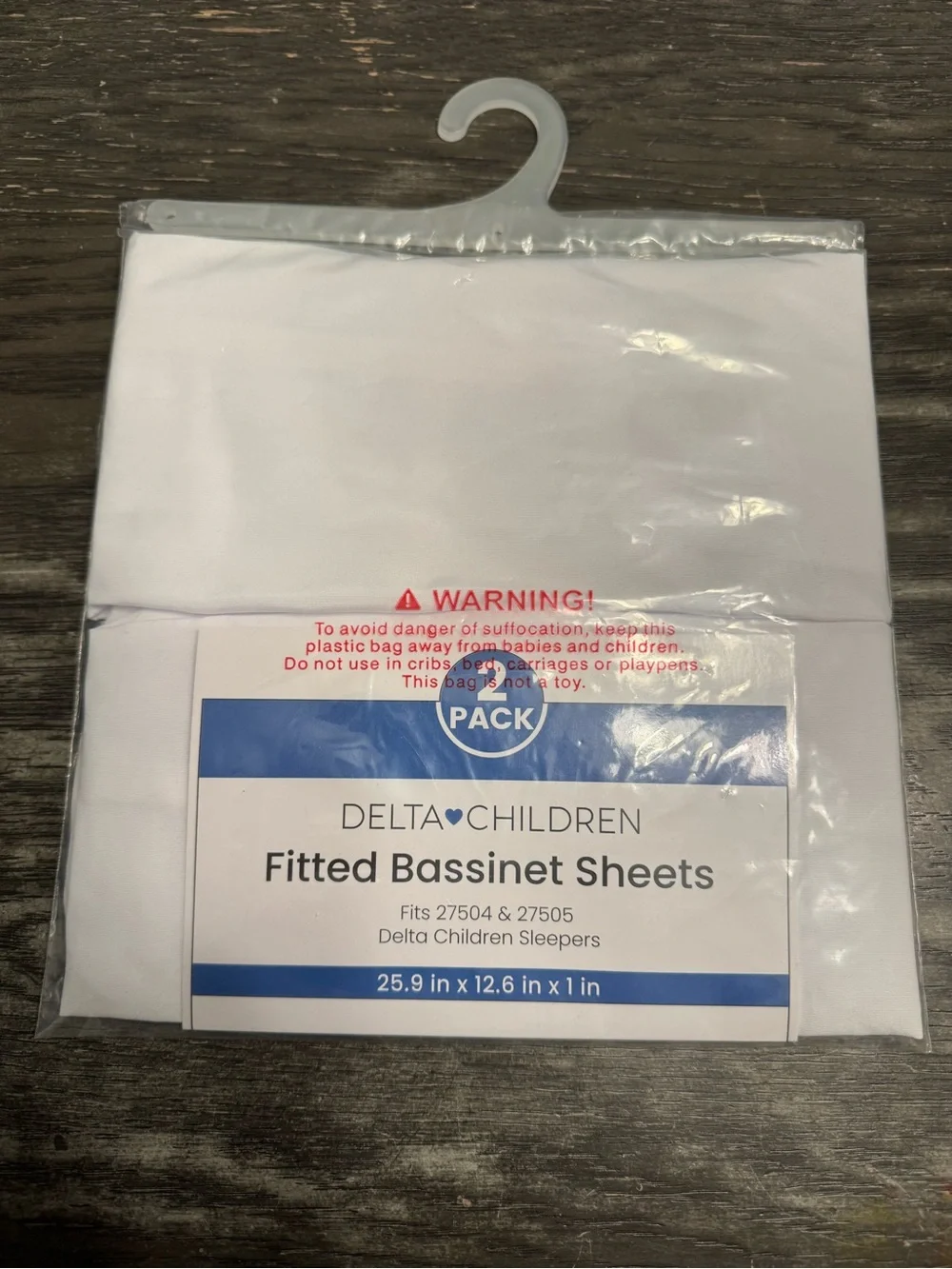 Delta Children White Fitted Bassinet Sheets - 2 Pack